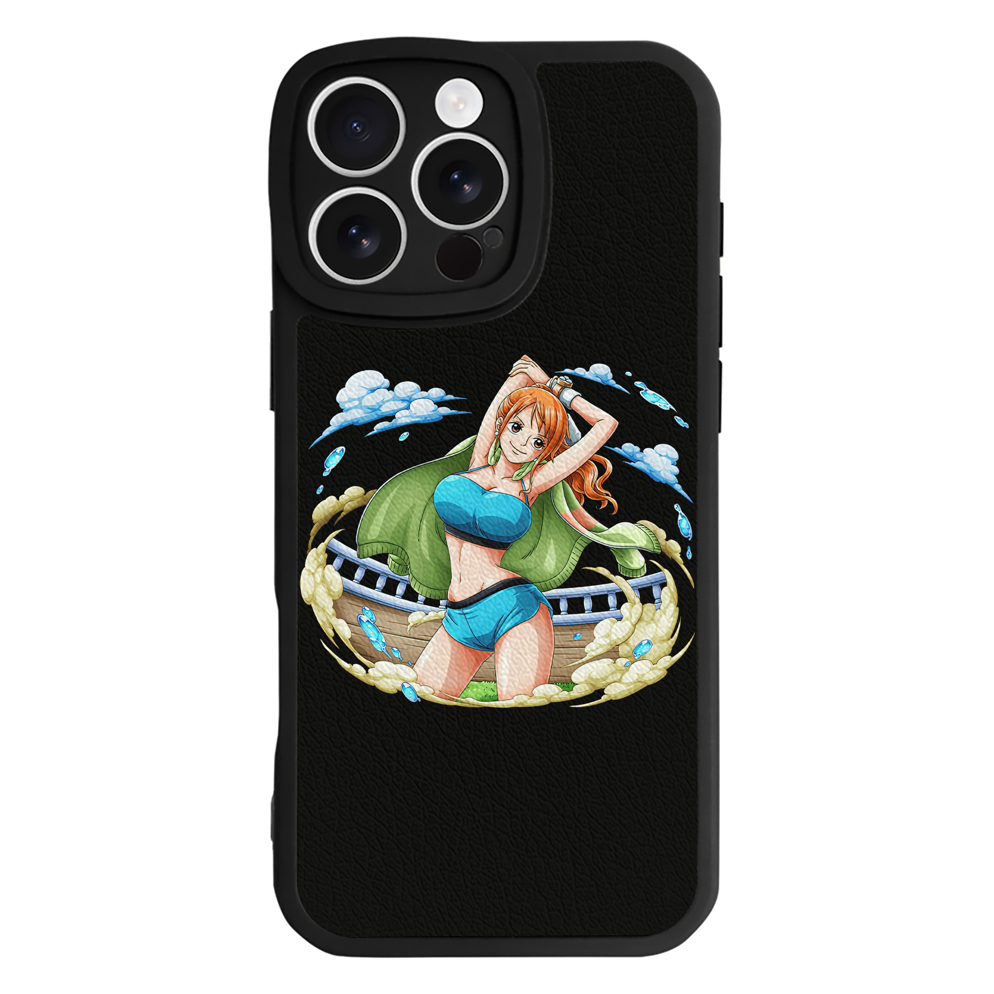 （画像用） ワンピース ナミ ONE PIECE Nami 【iPhone 16シリーズ対応】シリコンスマホケース（レザー調） 材質：シリコン